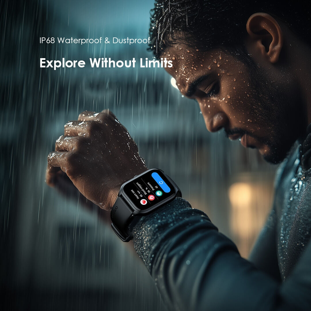 Oraimo SmartWatch 5 Lite OSW-804 – 2.01" HD, IP68 Waterproof, 300mAh – Black