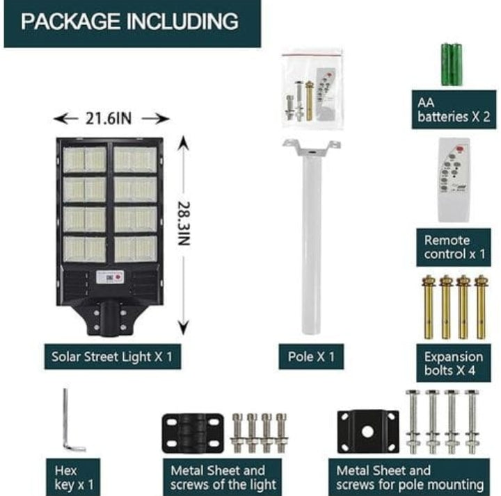 Outdoor Solar Street Light 1000W LED Security Flood Light with Motion Sensor