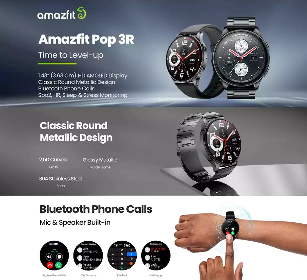 Amazfit Pop 3R Bluetooth Calling Watch