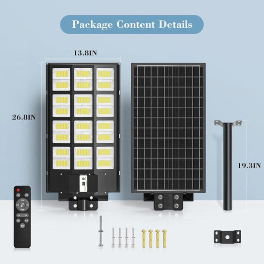 Solar Light 3000W Solar Street Lights Outdoor – 7000K Cold White Light