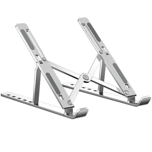 Adjustable Aluminium Laptop Stand – Metallic Silver