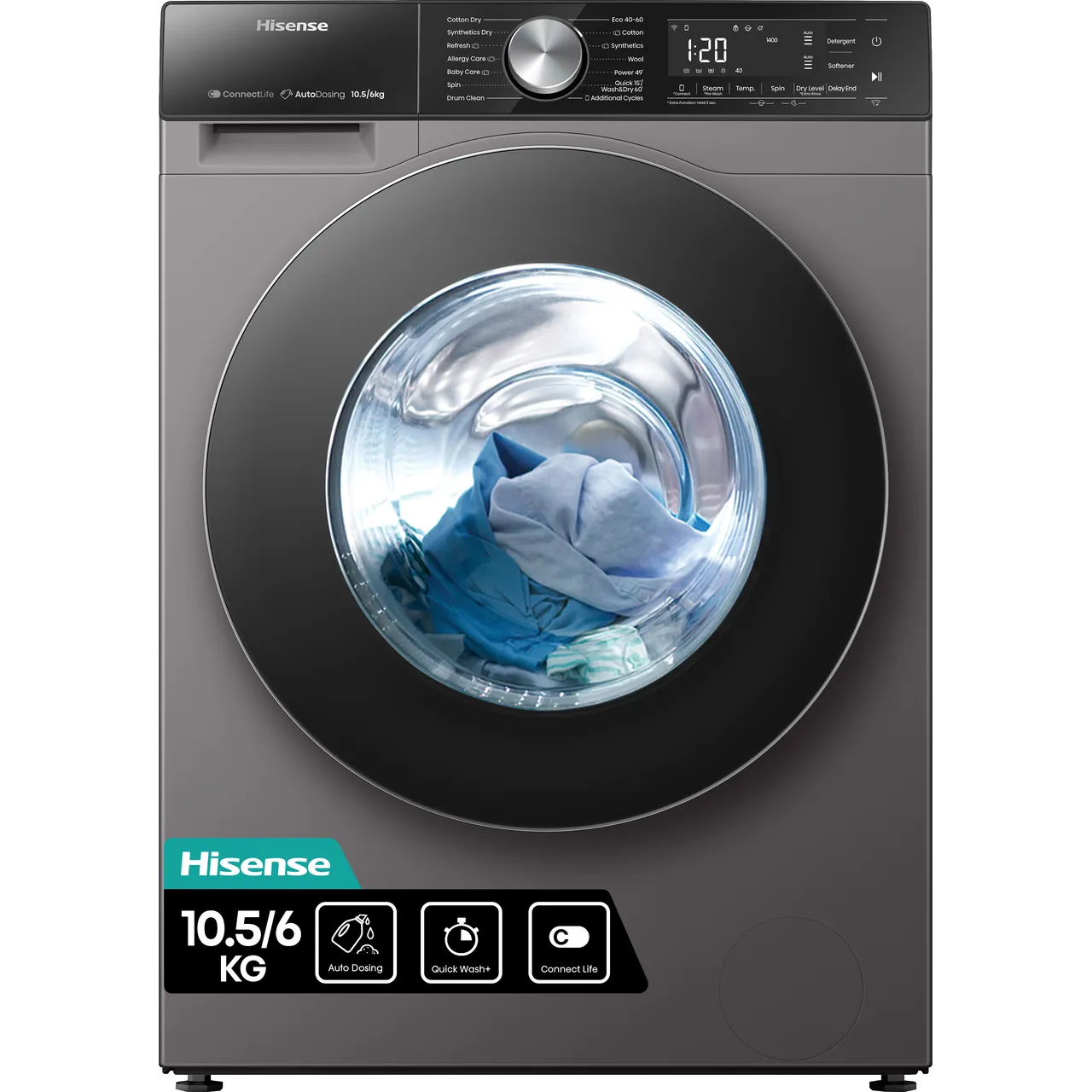 Hisense 10.5KG Wash & Dry Front Load Washing Machine – WDQY105DF1