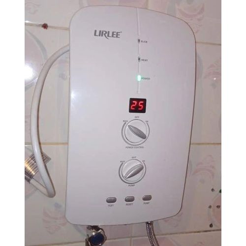 Lirlee Instant Shower with Pump + hand shower – Tankless Water Heater for Salty & Fresh Water