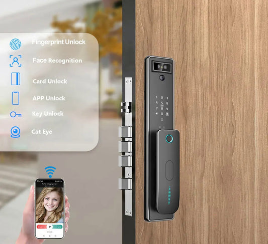 Tuya WiFi 3D Face Recognition Biometric Premium Smart Lock with HD Camera