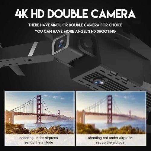 E88 Drone 4K HD Dual Camera | 1080P WiFi FPV Quadcopter with Height Hold & Gesture Control
