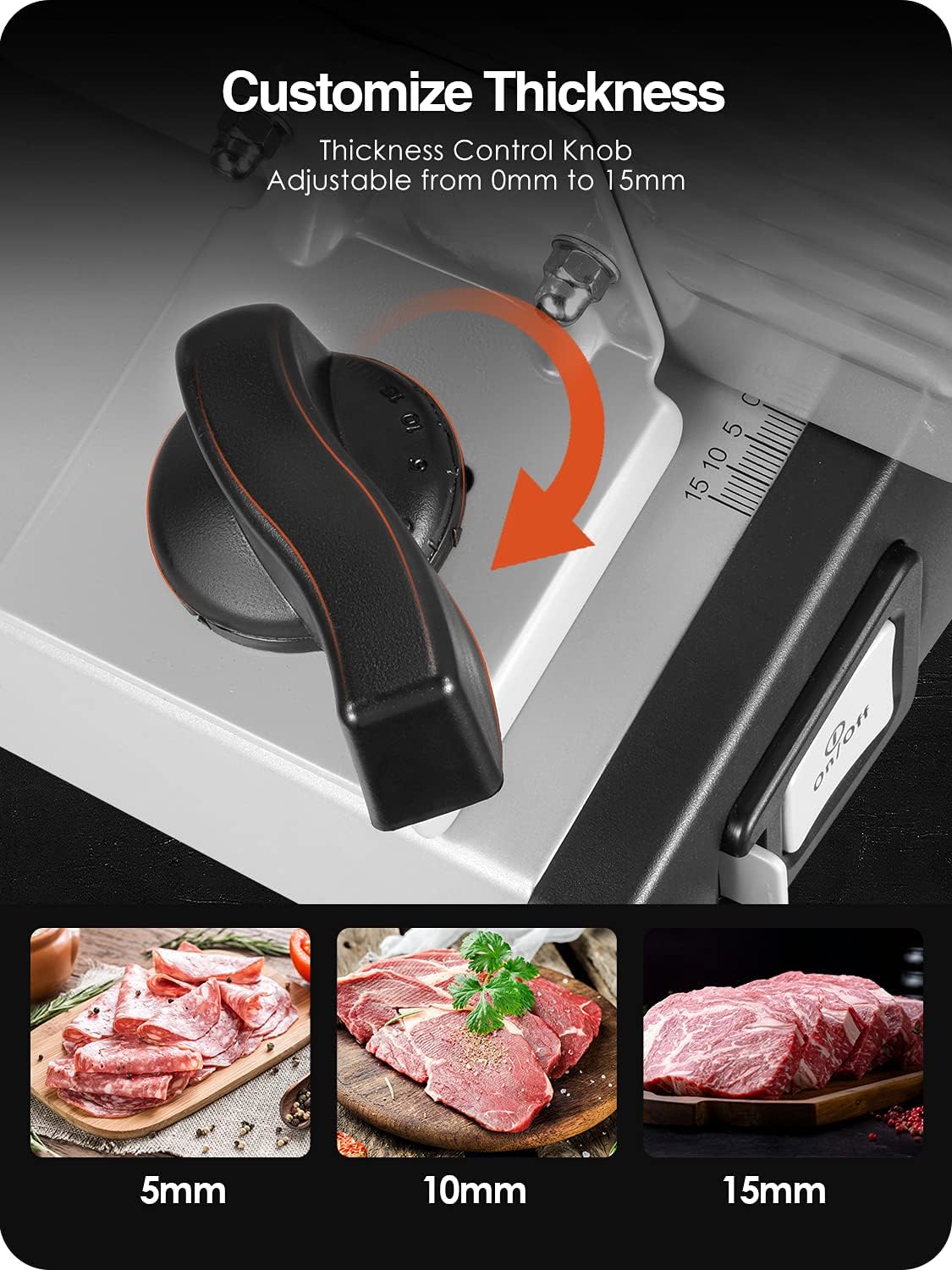 Heavy Duty 10" Stainless Steel Meat/Flesh Slicer – Commercial Semi-Automatic