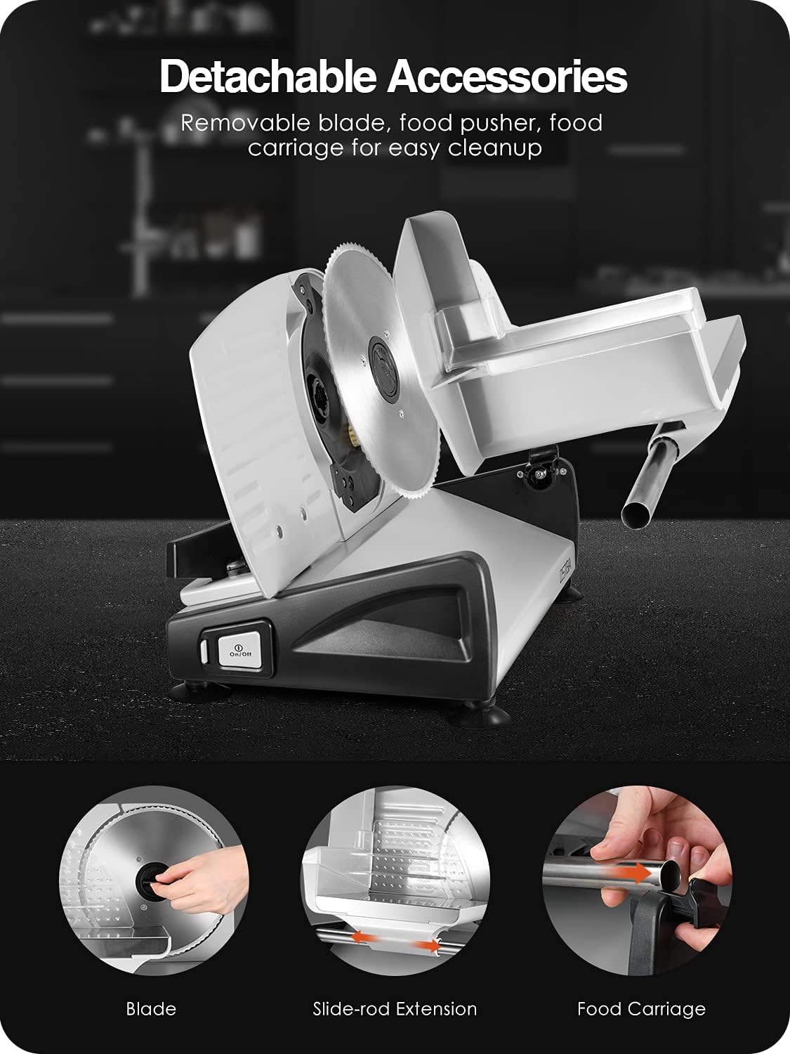 Heavy Duty 10" Stainless Steel Meat/Flesh Slicer – Commercial Semi-Automatic