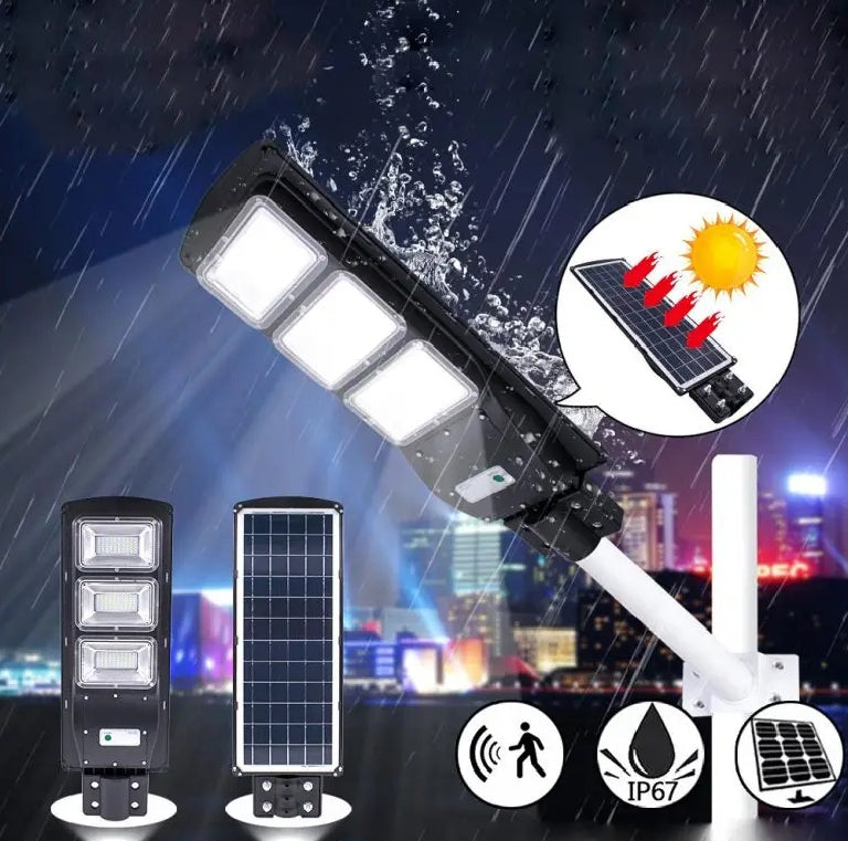 90W Solar LED Street Light with Motion & Night Sensor