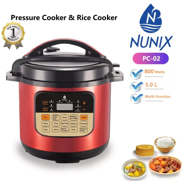 Nunix PC-02 Electric Pressure Cooker – 5L