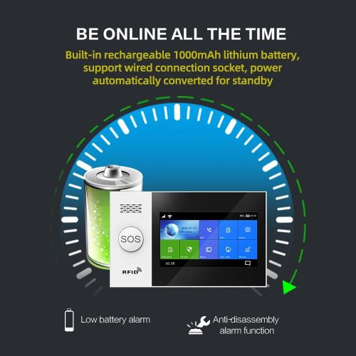 Tuya PG505 Alarm System with 4.3” IPS Touch Screen, WiFi + GSM Home Security Kit