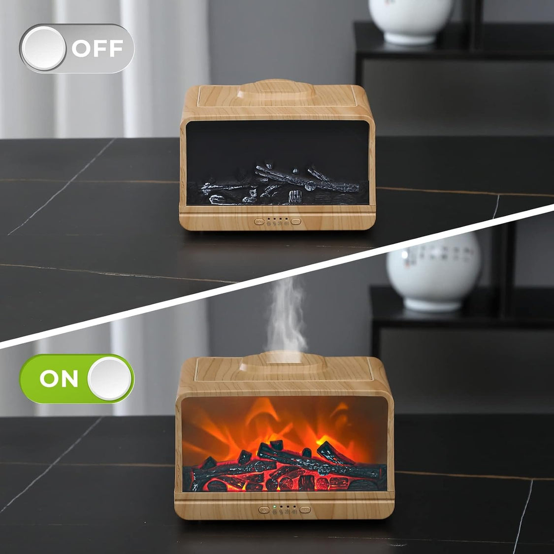 Flame Fireplace Essential Oil Cool Mist Diffuser – 300ml