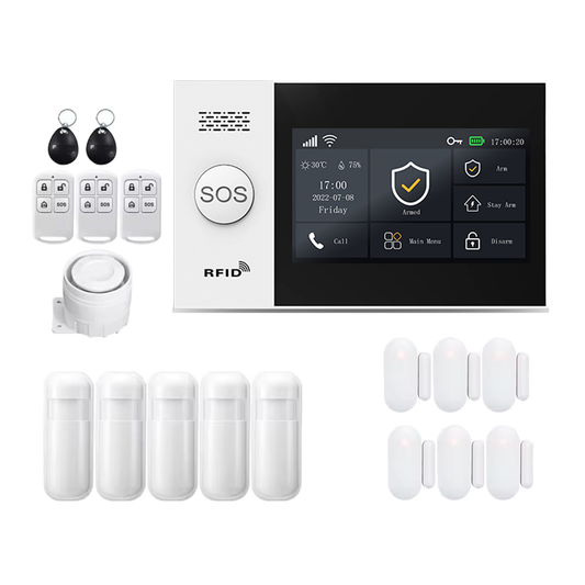 Tuya PG505 Alarm System with 4.3” IPS Touch Screen, WiFi + GSM Home Security Kit