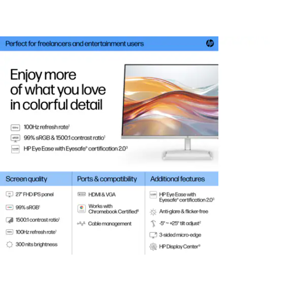 HP Series 5 527sf 27-Inch FHD IPS Monitor – 100Hz