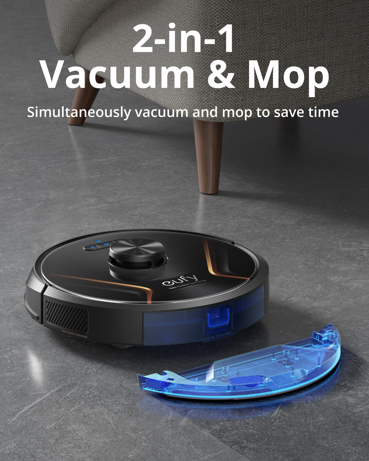 Eufy RoboVac X8 Hybrid Twin-Turbine Powered 2-in-1 Robotic Vacuum Cleaner