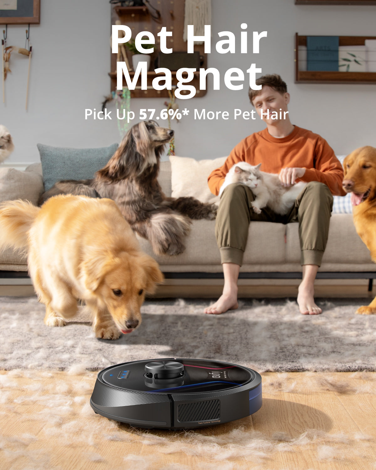 Eufy RoboVac X8 Hybrid Twin-Turbine Powered 2-in-1 Robotic Vacuum Cleaner