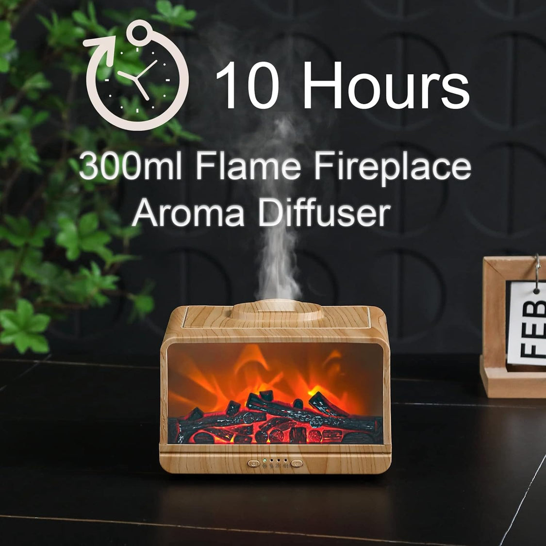 Flame Fireplace Essential Oil Cool Mist Diffuser – 300ml