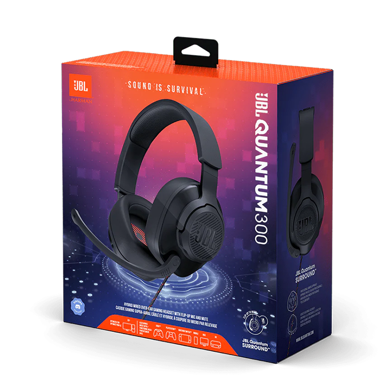 JBL Quantum 300 Wired Over-Ear Gaming Headphones