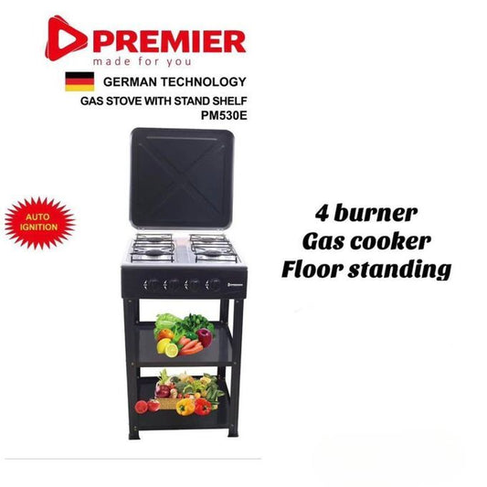 Premier PM530E Automatic 4 Gas Burner Cooker with Stand and Compartments