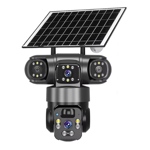 Wireless Solar Powered Dual Lens Outdoor Security Camera with PIR Detection – 1080p HD