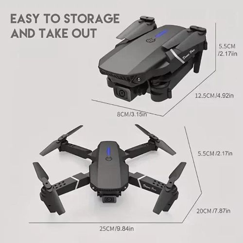 E88 Drone 4K HD Dual Camera | 1080P WiFi FPV Quadcopter with Height Hold & Gesture Control