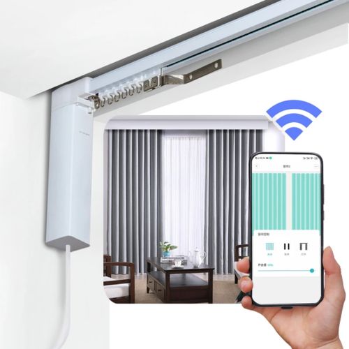 Tuya Smart WiFi Motorized Curtain Track with Remote Control