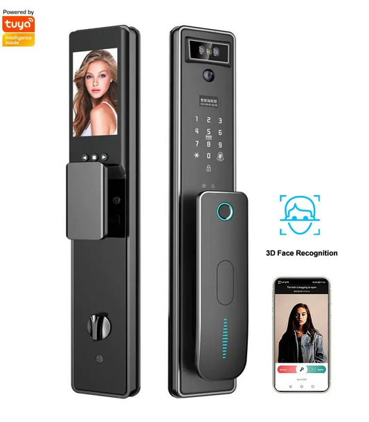Tuya WiFi 3D Face Recognition Biometric Premium Smart Lock with HD Camera
