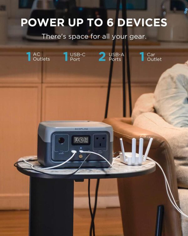 EcoFlow RIVER 2 Portable Power Station (300W, 256Wh) - ZMR600-B-UK