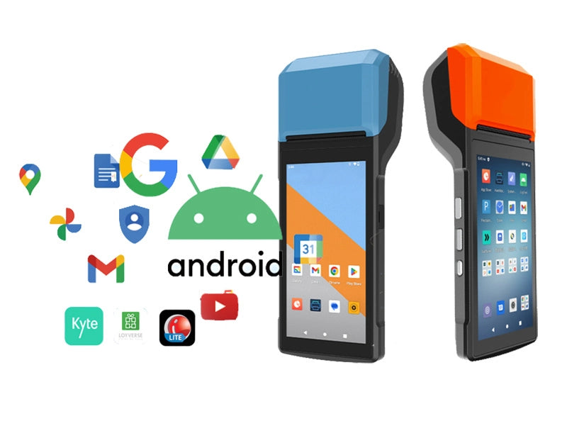 H10S Android Handheld POS Terminal with Printer – Android 13, WiFi + 4G, 58mm Receipt & Label Printing