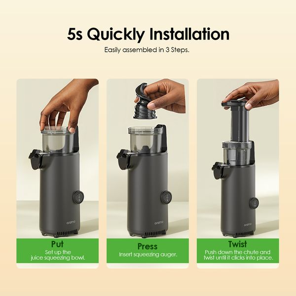 Oraimo OMJ-201A EasyJuice Mini Slow Juicer – Compact Cold Press Juicer for Healthy Living On-the-Go