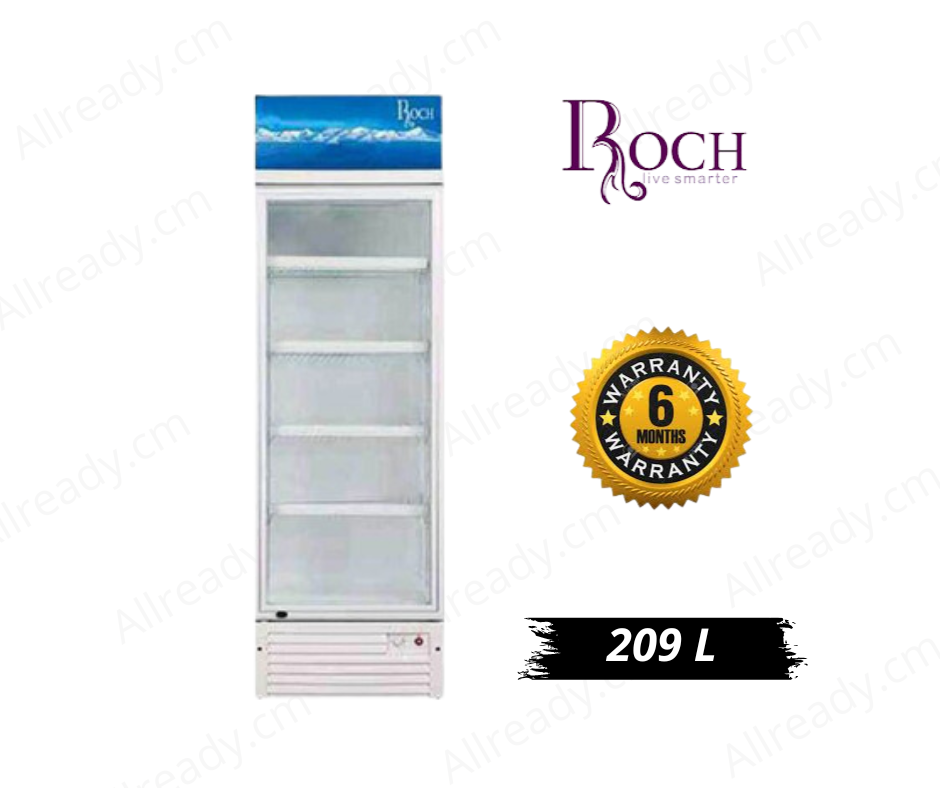 Roch 209L Commercial Glass Door Display Fridge RSF-260 – for Shops, Cafés, and Restaurants