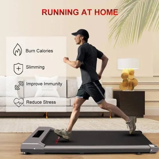 Slim Foldable 2-in-1 Treadmill – Walking Pad & Running Machine for Home & Office | 2.5HP, Remote Control, No Installation