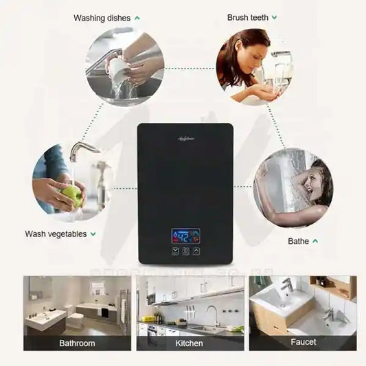 Anlabeier Instant Shower Water Heater + Hand Shower – For Extremely Salty and Fresh Water