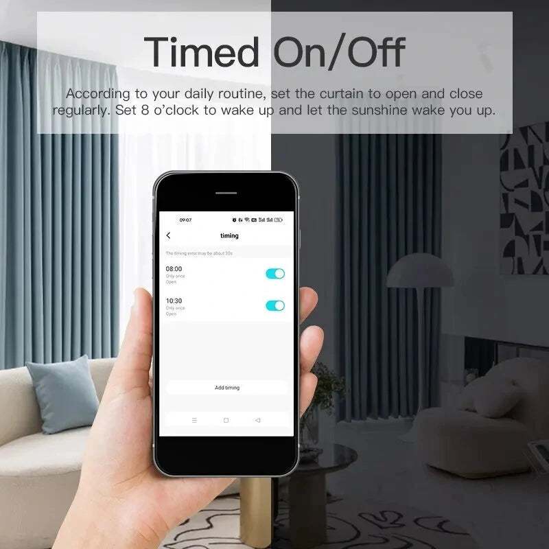 Tuya Smart WiFi Curtain Motor – Voice-Controlled Electric Curtain Opener for Roman, T & U Tracks