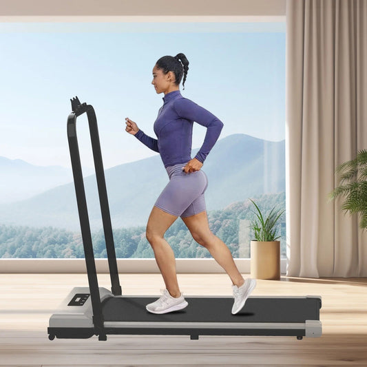 Slim Foldable 2-in-1 Treadmill – Walking Pad & Running Machine for Home & Office | 2.5HP, Remote Control, No Installation