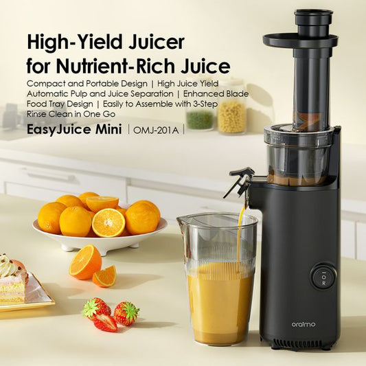 Oraimo OMJ-201A EasyJuice Mini Slow Juicer – Compact Cold Press Juicer for Healthy Living On-the-Go