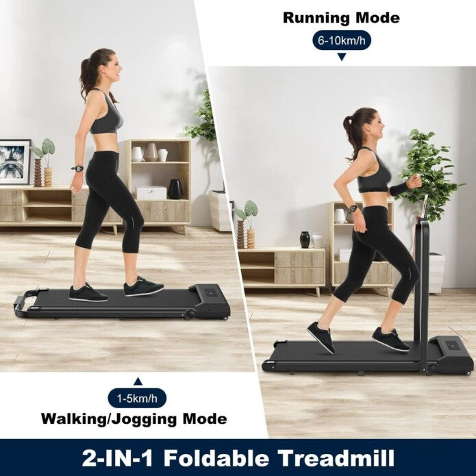 Slim Foldable 2-in-1 Treadmill – Walking Pad & Running Machine for Home & Office | 2.5HP, Remote Control, No Installation