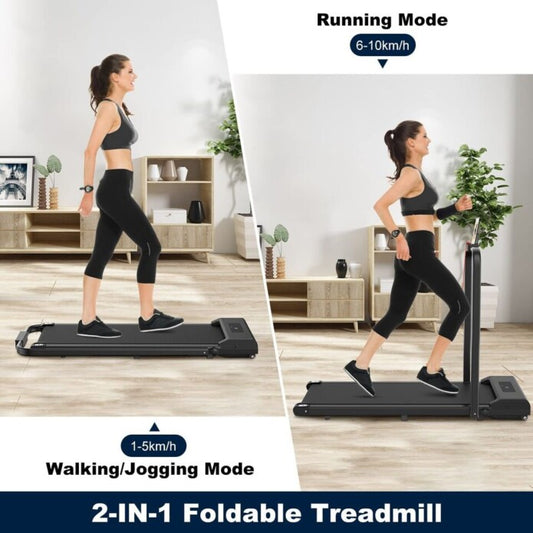Slim Foldable 2-in-1 Treadmill – Walking Pad & Running Machine for Home & Office | 2.5HP, Remote Control, No Installation