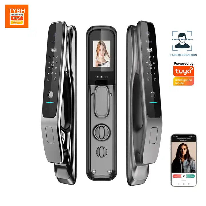 Tuya WiFi Smart Biometric Door Lock with Face Recognition, Fingerprint, Passcode & Camera – Aviation Aluminum Alloy