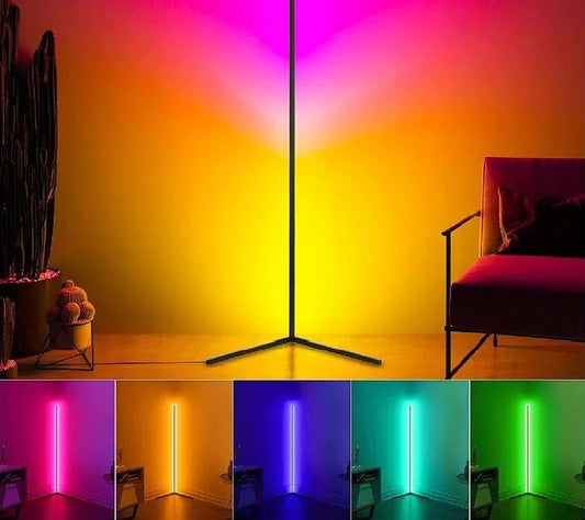 Corner Floor Lamp – RGB Color Changing LED Mood Light