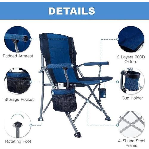 Folding Camping Chair with Cup Holder and Carry Bag
