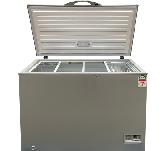 Von VAFC25DKG/DHG Chest Freezer – 252 Liters, Grey | Energy-Efficient, Lockable Deep Freezer with Fast Freeze and Wheels